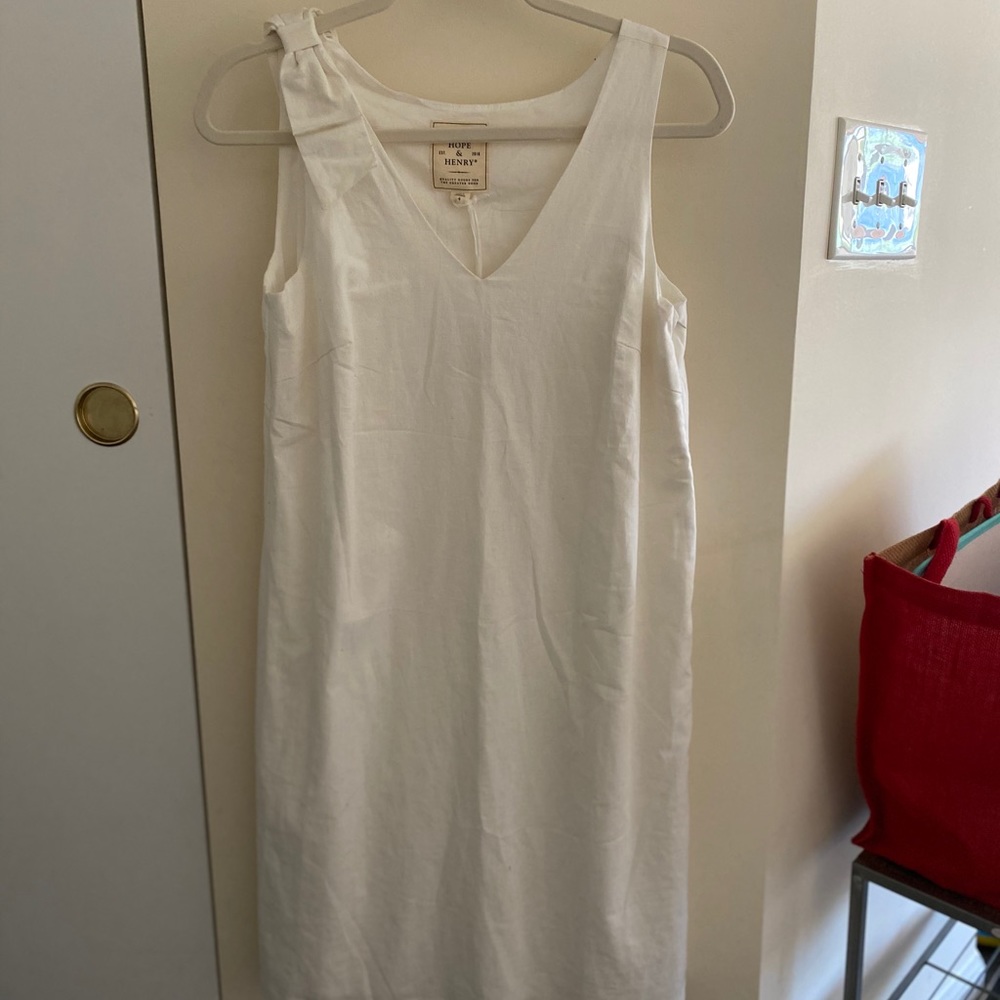White Linen Shift Dress